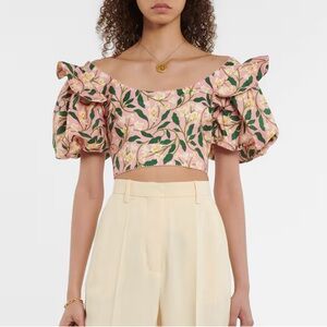 NWT Agua by Agua Bendita nova dos gardenias lila crop top (lilac)